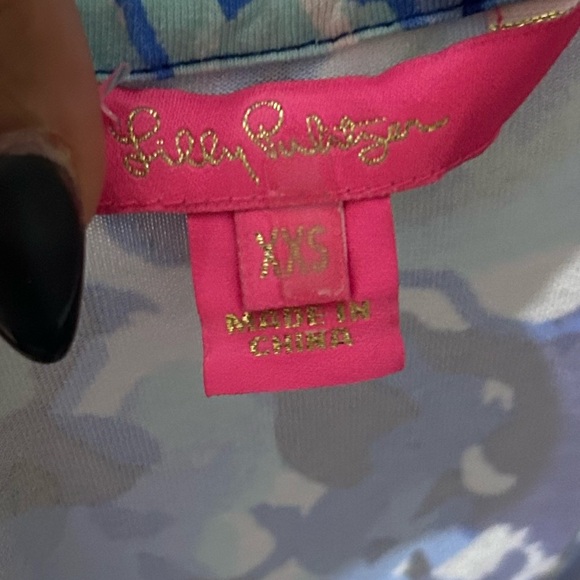 Lilly Pulitzer XXS Calla Off the Shoulder Romper Floral Print Blue - Picture 4 of 5